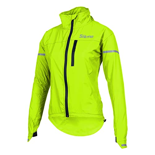 Sikma Damen Mädchen Fahrradjacke, Regenmantel, weiblich, wasserdicht, wasserdicht, lässig, Oberteil, Outdoor, fluoreszierend, XS von Sikma