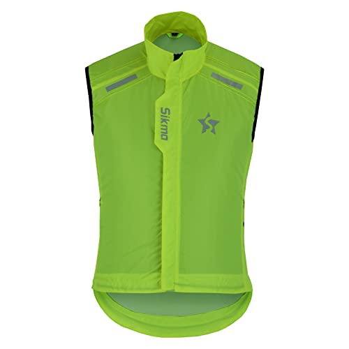 Sikma Herren Frauen Radfahren Gilet Dusche Winddicht Laufen Unisex HI-VIZ Weste Cycle Jacken, fluoreszierend, L von Sikma