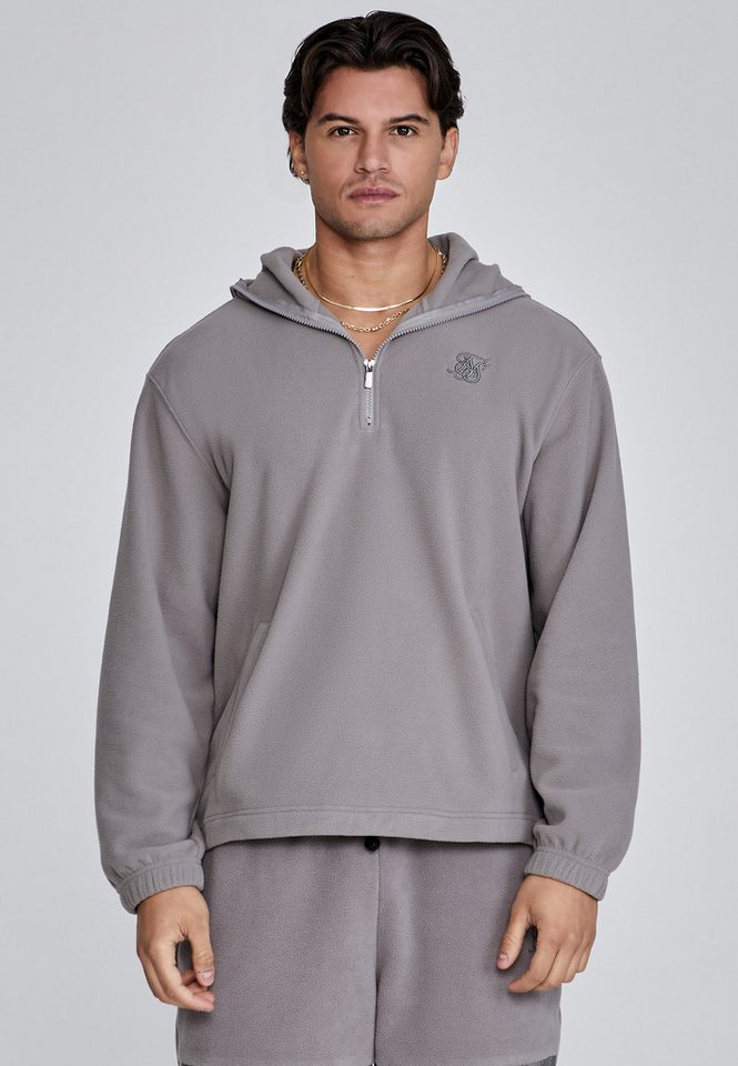 Siksilk Fleecepullover SikSilk Herren Grauer Polar Fleece Kapuzenpullover von Siksilk