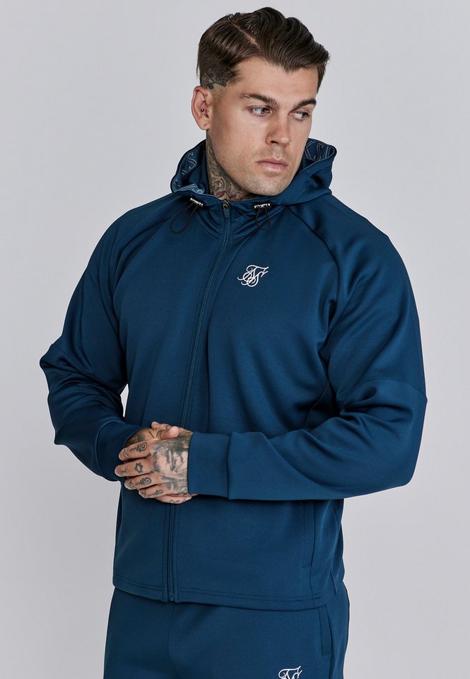 Siksilk Hoodie SikSilk Herren Blauer Full Zip Kapuzenpullover von Siksilk
