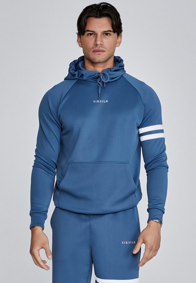 Siksilk Hoodie SikSilk Herren Blaues Muscle Fit Kapuzenpullover von Siksilk