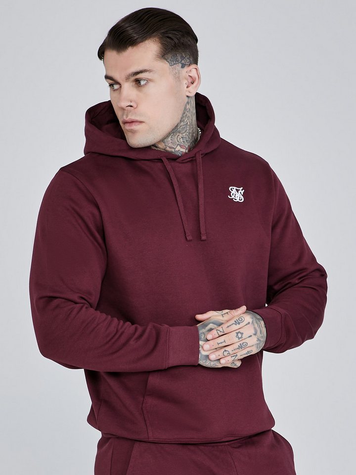 Siksilk Hoodie SikSilk Herren Bordeaux Essentials Kapuzenpullover von Siksilk