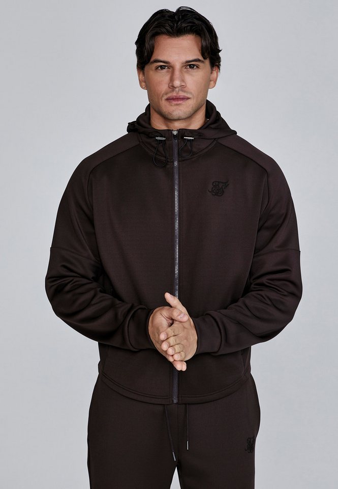 Siksilk Hoodie SikSilk Herren Brauner Full Zip Kapuzenpullover von Siksilk
