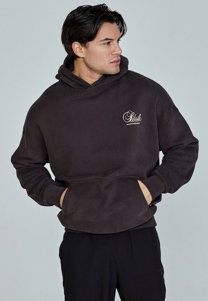 Siksilk Hoodie SikSilk Herren Braunes Grafik Kapuzenpullover von Siksilk