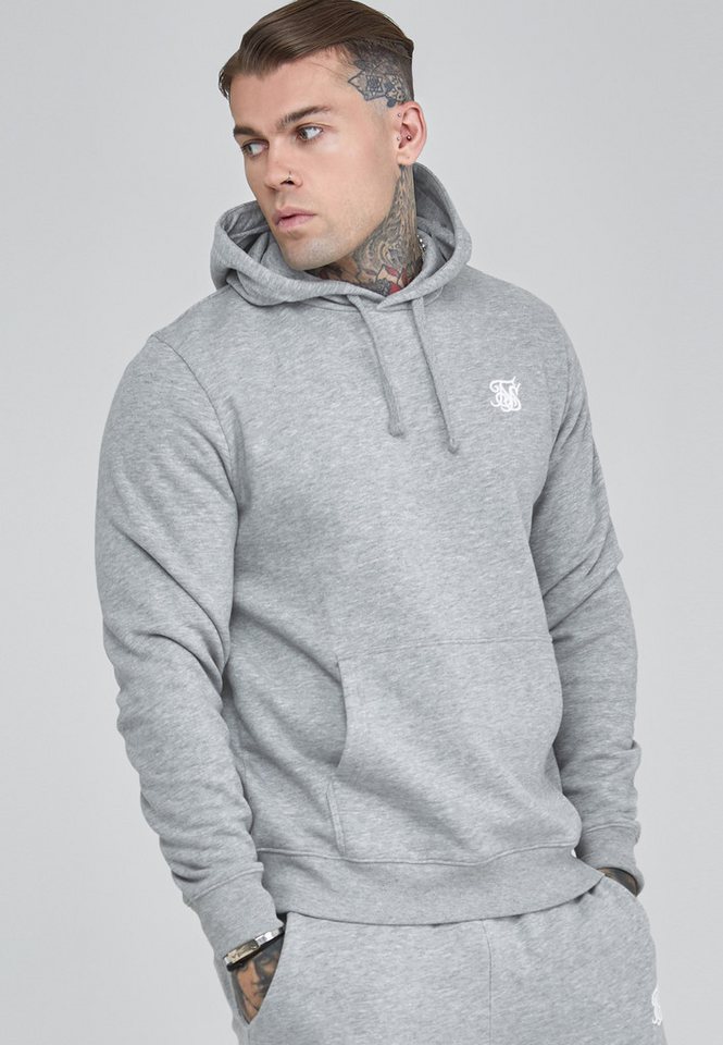 Siksilk Hoodie SikSilk Herren Grauer Essentials Overhead Kapuzenpullover von Siksilk