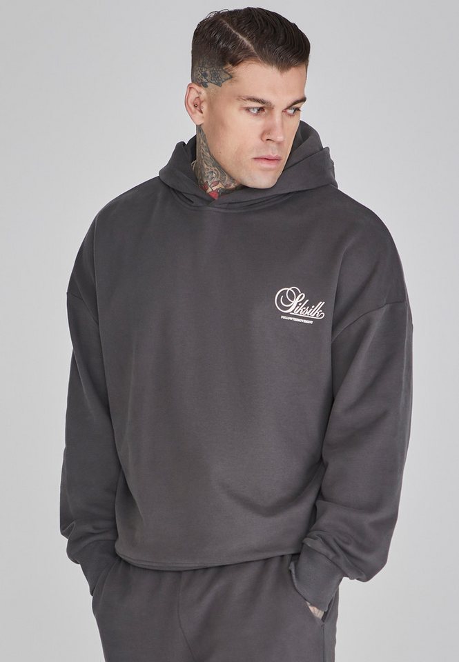 Siksilk Hoodie SikSilk Herren Grauer Grafik Kapuzenpullover von Siksilk