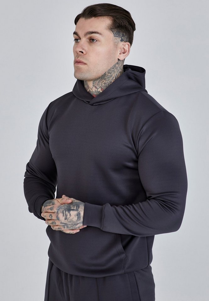 Siksilk Hoodie SikSilk Herren Grauer Smart Kapuzenpullover von Siksilk