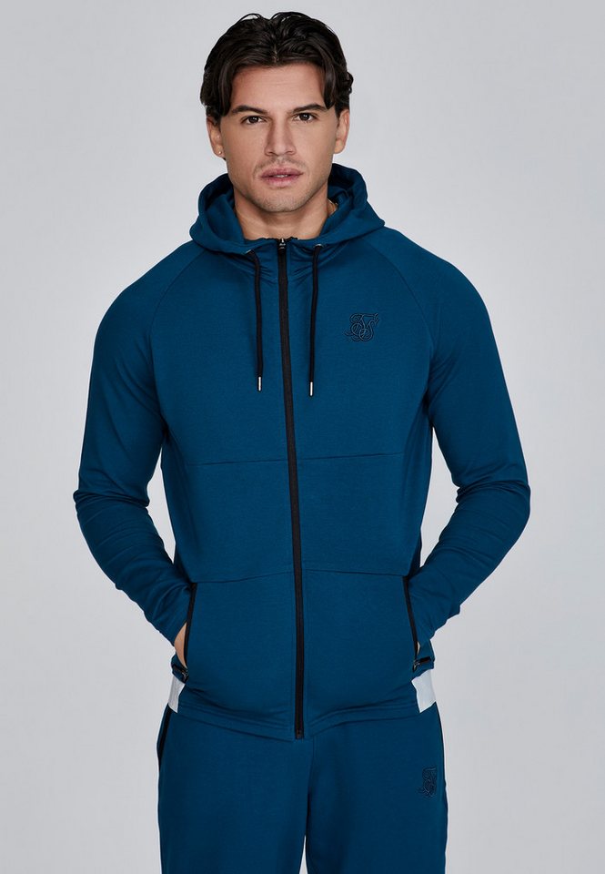 Siksilk Hoodie SikSilk Herren Grüner Full Zip Kapuzenpullover von Siksilk