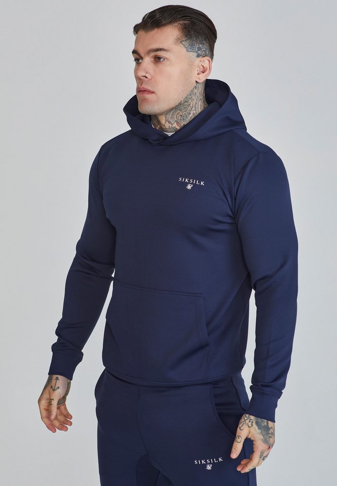 Siksilk Hoodie SikSilk Herren Marineblauer Essentials Poly Kapuzenpullover von Siksilk