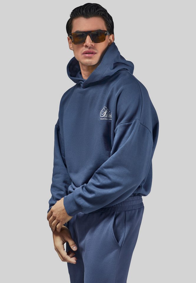 Siksilk Hoodie SikSilk Herren Marineblauer Grafik Kapuzenpullover von Siksilk