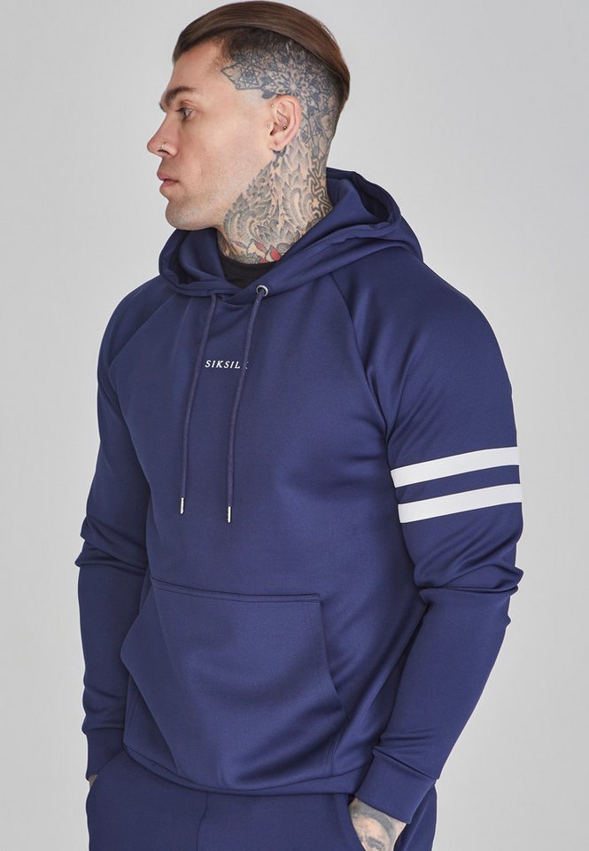 Siksilk Hoodie SikSilk Herren Marineblauer Muscle Fit Kapuzenpullover von Siksilk