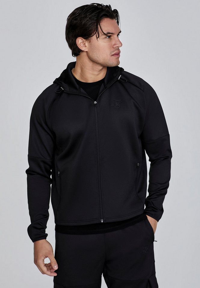 Siksilk Hoodie SikSilk Herren Schwarzer Full Zip Kapuzenpullover von Siksilk