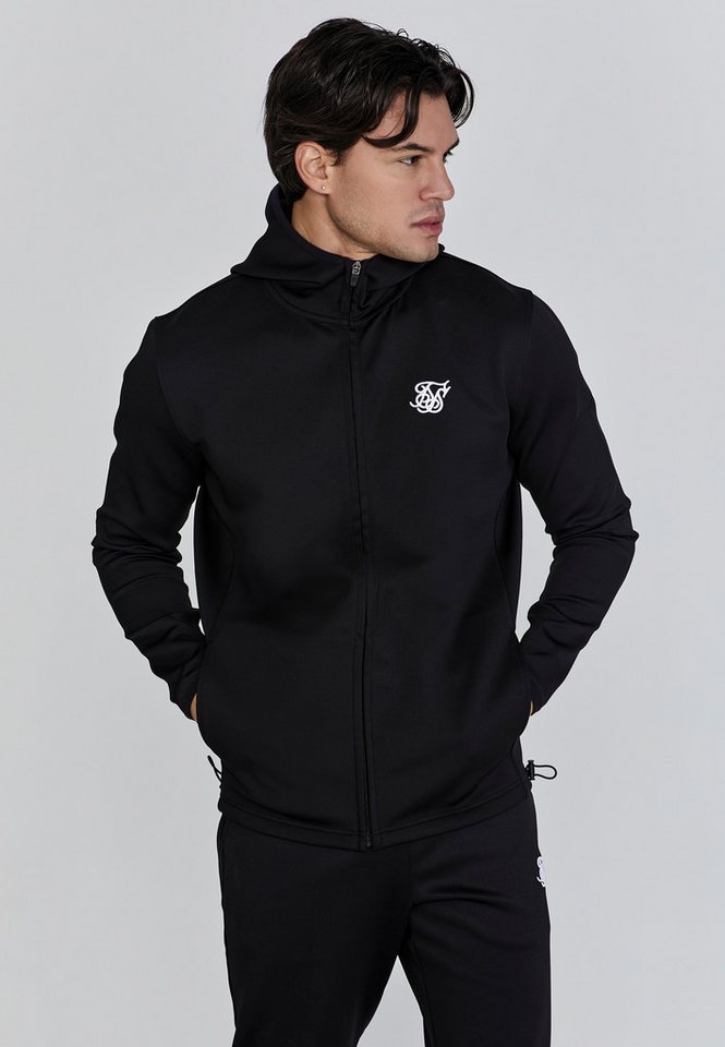 Siksilk Hoodie SikSilk Herren Schwarzer Full Zip Kapuzenpullover von Siksilk