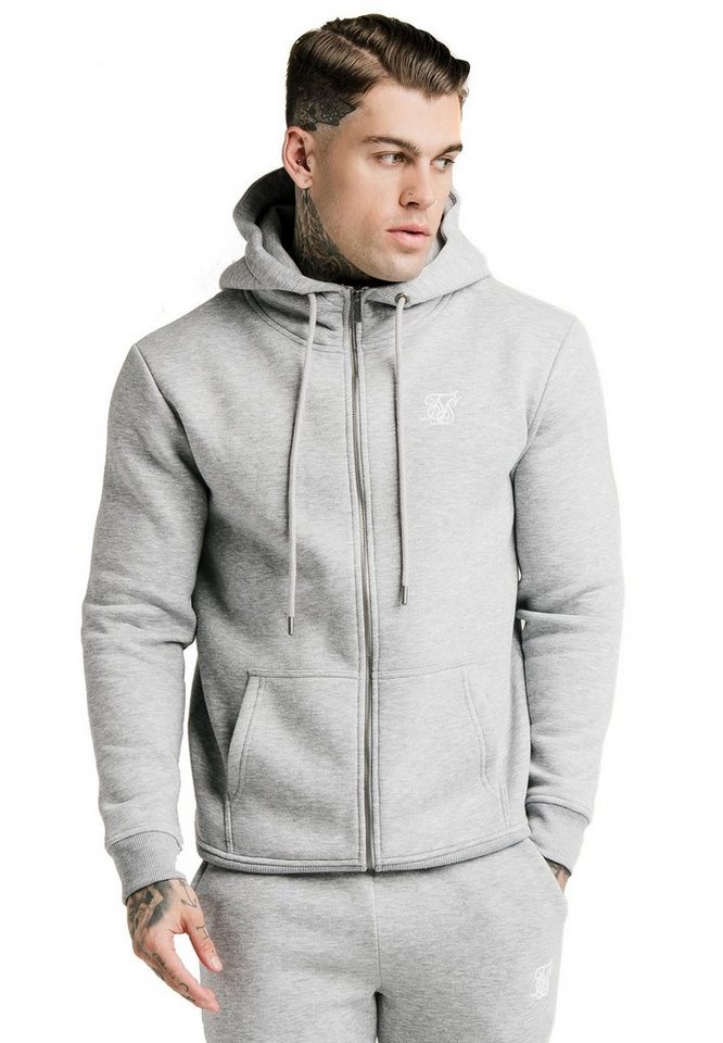 Siksilk Hoodie SikSilk Zipper Herren ZIP THROUGH FUNNEL NECK HOODIE SS-16072 Grey von Siksilk