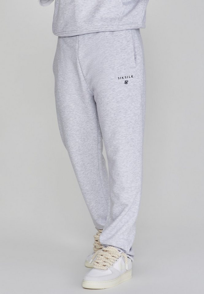 Siksilk Jogger Pants SikSilk Herren Grau Marl Relaxed Fit Jogginghose von Siksilk