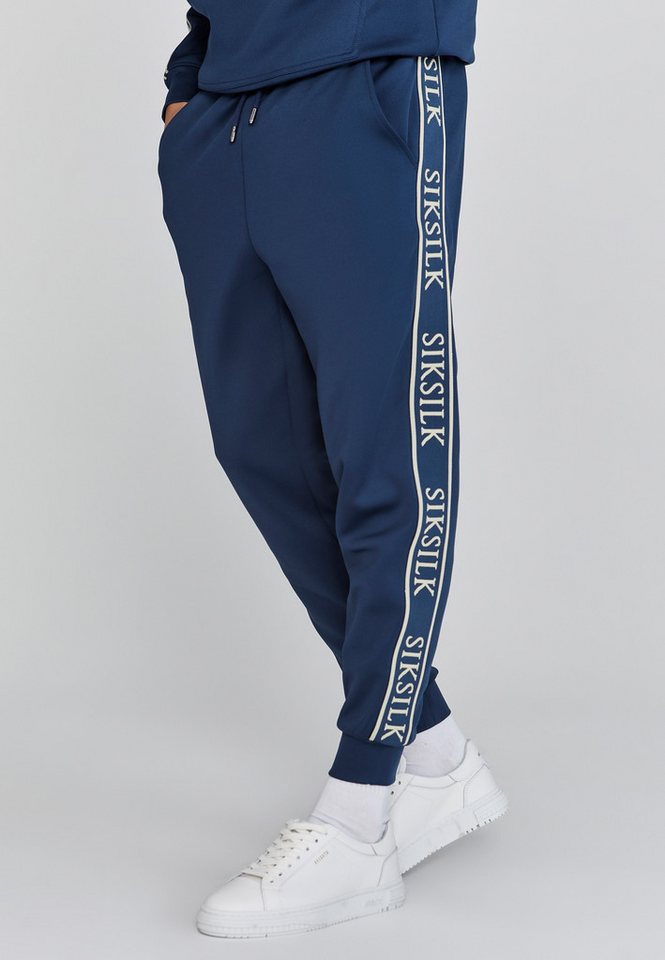 Siksilk Jogger Pants SikSilk Herren Marineblaue Jogginghose von Siksilk