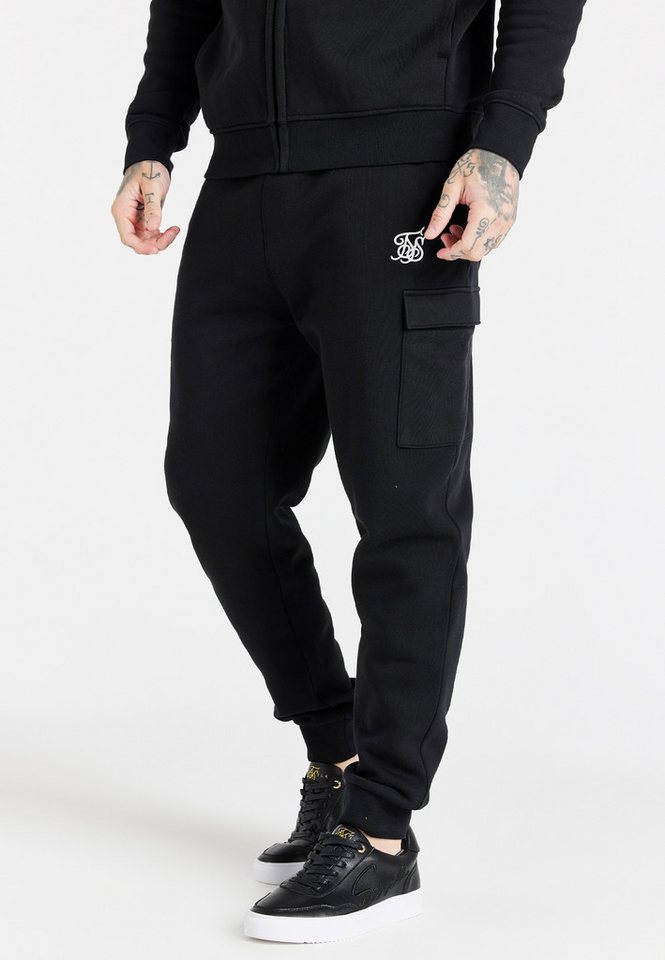 Siksilk Jogger Pants SikSilk Herren Schwarze Essential Cargo Jogginghose von Siksilk