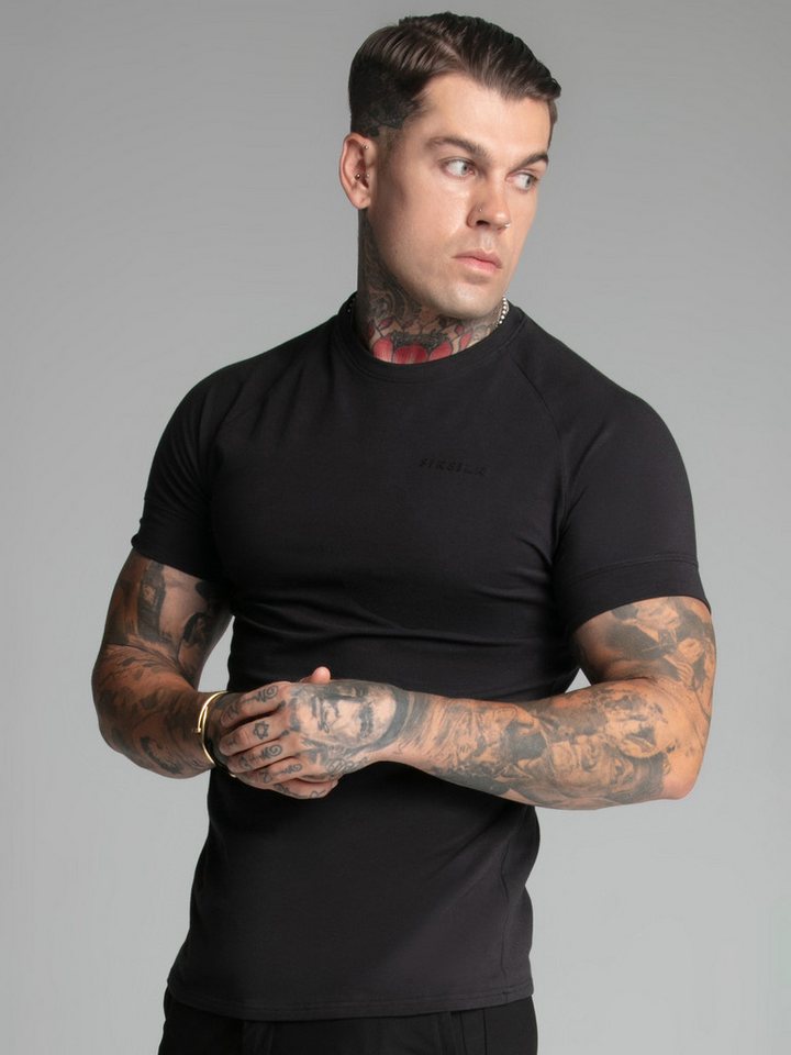 Siksilk Kurzarmhemd SikSilk Herren Schwarzes Smart Tech T-Shirt von Siksilk