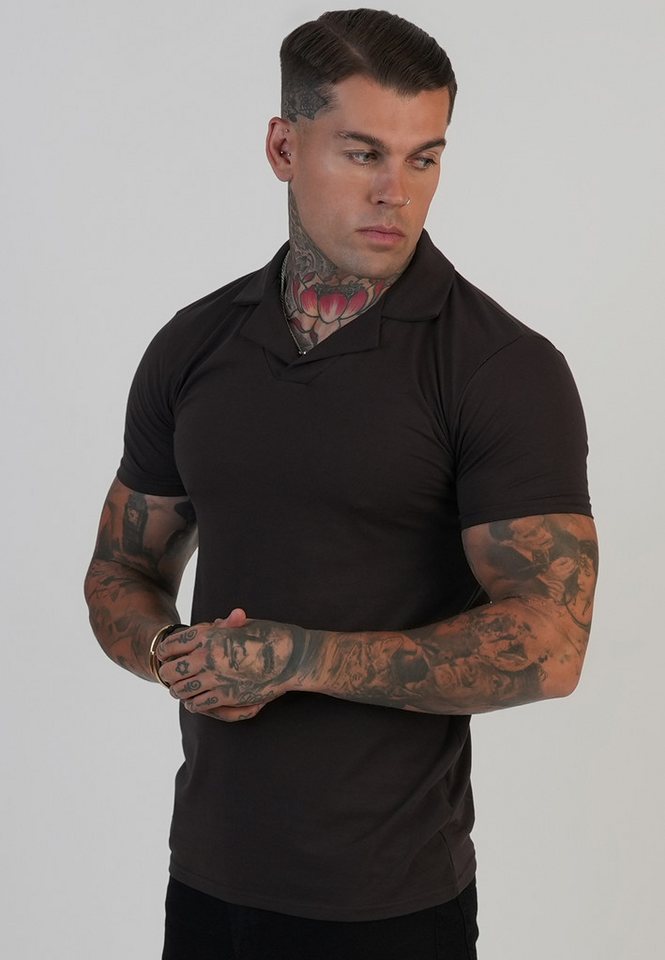 Siksilk Poloshirt SikSilk Herren Revere Polo T-Shirt von Siksilk
