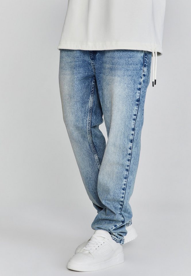 Siksilk Straight-Jeans SikSilk Herren Blaue Straight Fit Jeans von Siksilk
