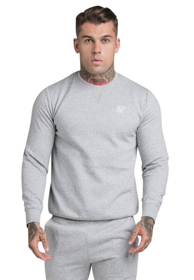 Siksilk Sweater SikSilk Crewneck Herren CREW SWEATER SS-18903 Grey Marl von Siksilk