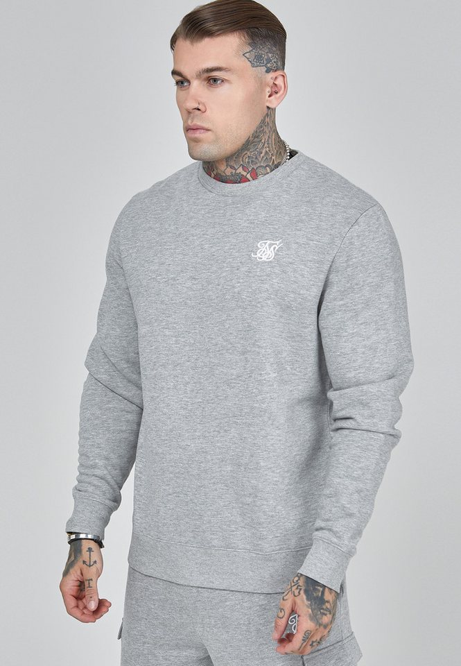 Siksilk Sweater SikSilk Herren Grau Marl Essentials Pullover von Siksilk