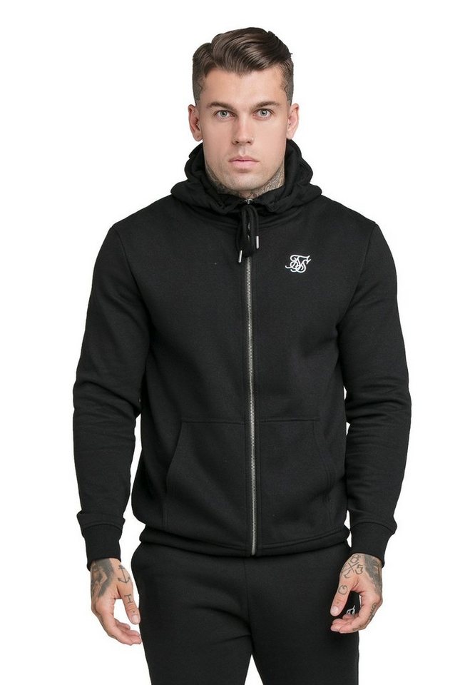 Siksilk Sweater SikSilk Zipper Herren CORE ZIP FUNNEL NECK HOODIE SS-18907 Black von Siksilk