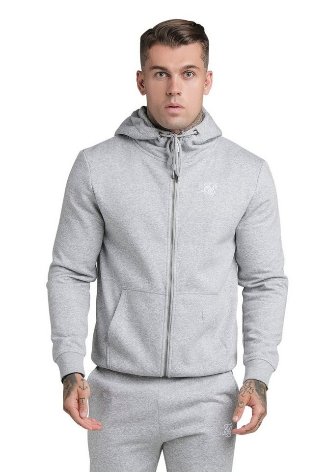 Siksilk Sweater SikSilk Zipper Herren CORE ZIP FUNNEL NECK HOODIE SS-18909 Grey Marl von Siksilk