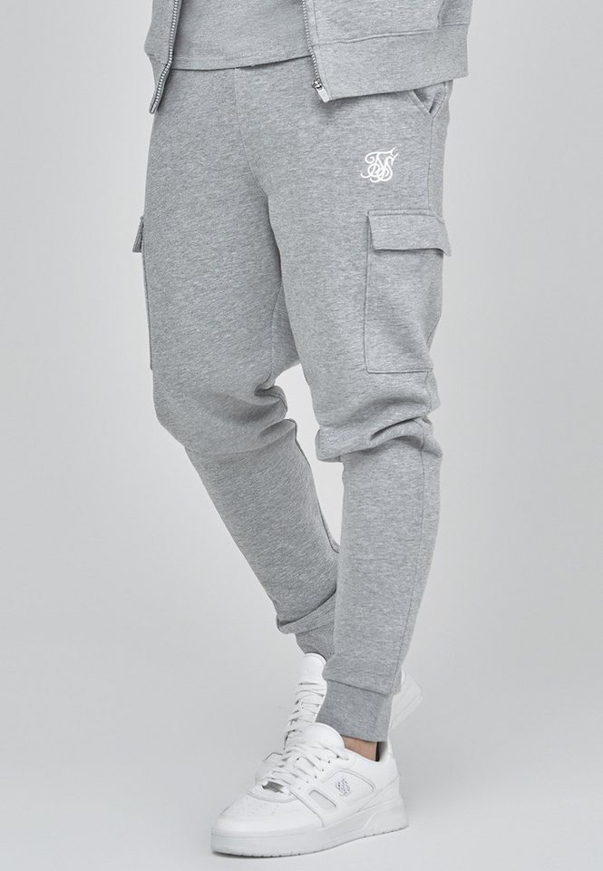 Siksilk Sweathose SikSilk Herren Graue Essentials Cargo Jogginghose von Siksilk