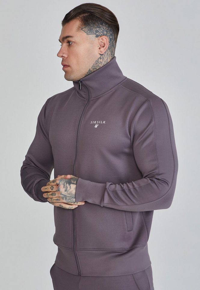 Siksilk Sweatjacke SikSilk Herren Graue Essentials Poly Trainingsjacke von Siksilk
