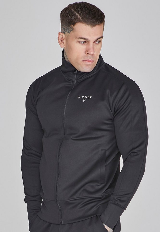 Siksilk Sweatjacke SikSilk Herren Schwarze Essentials Poly Trainingsjacke von Siksilk