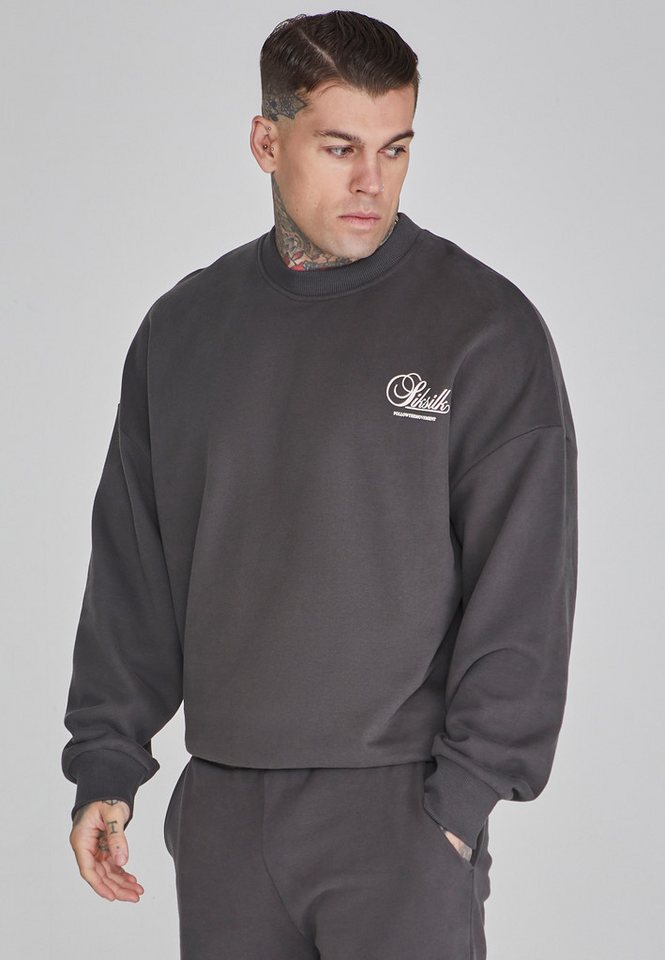 Siksilk Sweatshirt SikSilk Herren Grauer Grafik Pullover von Siksilk