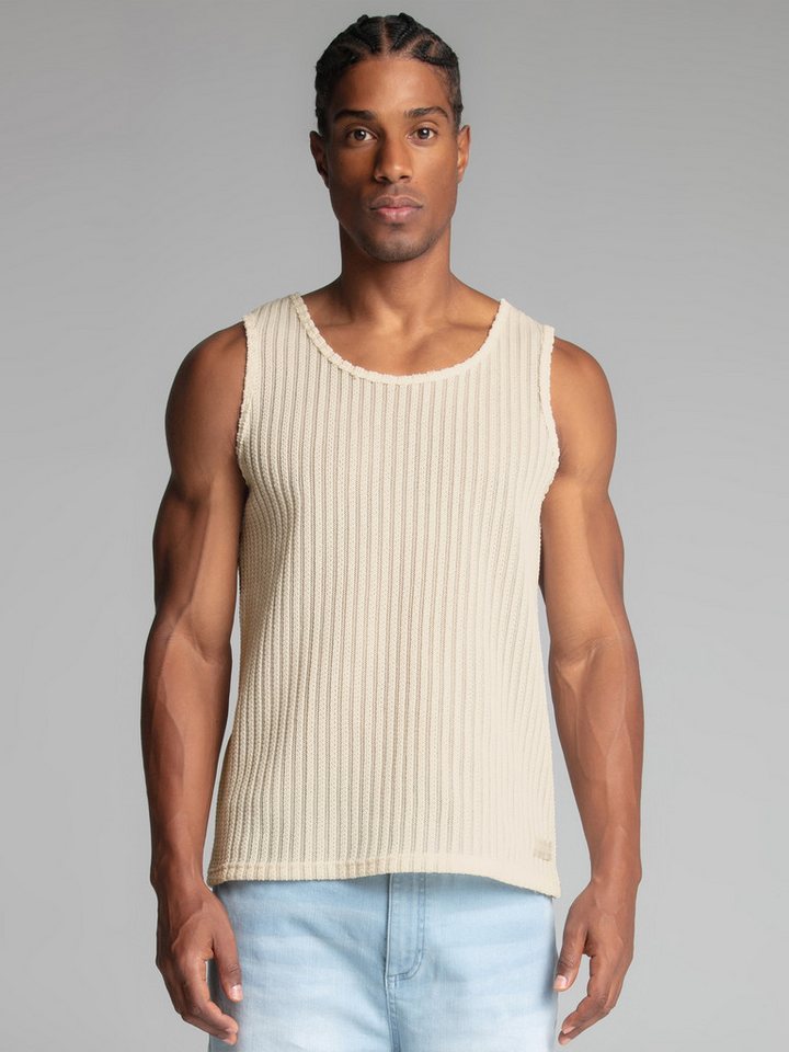 Siksilk Tanktop SikSilk Herren Ecru Texturiertes Tanktop von Siksilk