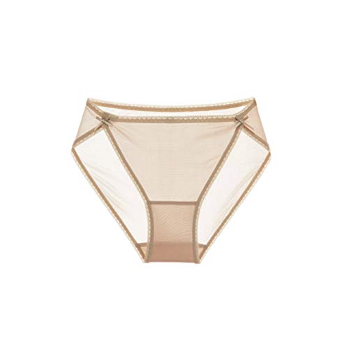 SilRiver Damen 100% Seiden Komfortable Höschen Unterwaesche Seide Slips Atmungsaktiver Stretch Modische Slips Seidige Berühru (X-Large, Beige) von SilRiver
