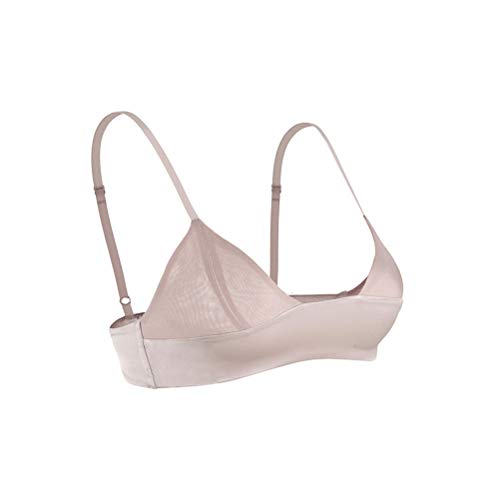 SilRiver Damen Seide Satin Triangel Bralette Soft Cup Drahtloser BH Glatter und Bequem Bügelfrei BH Top von SilRiver