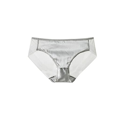 SilRiver Damen Seide Spandex Panty Slip Reise Hipster Bikini Unterwäsche Atmungsaktive Unterhose, silbergrau, M von SilRiver
