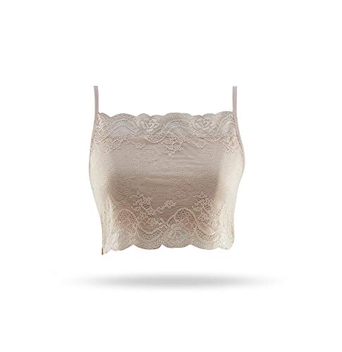 SilRiver Damen Seiden Bustier Top aus Spitze, Nackt, Gr.S von SilRiver