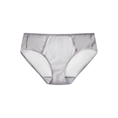 SilRiver Frauen Seide Spandex Panty Slips Reise Hipster Bikini Unterwäsche Atmungsaktive Sommer Unterhose (Silbergrau, M) von SilRiver
