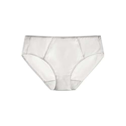 SilRiver Frauen Seide Spandex Panty Slips Reise Hipster Bikini Unterwäsche Atmungsaktive Sommer Unterhose (Weiß, S) von SilRiver