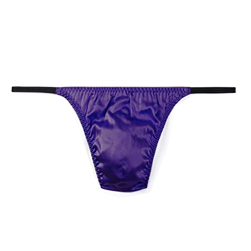 SilRiver Men's Silk Satin Thong Pouch T - Back Bikini G-String Underwear von SilRiver