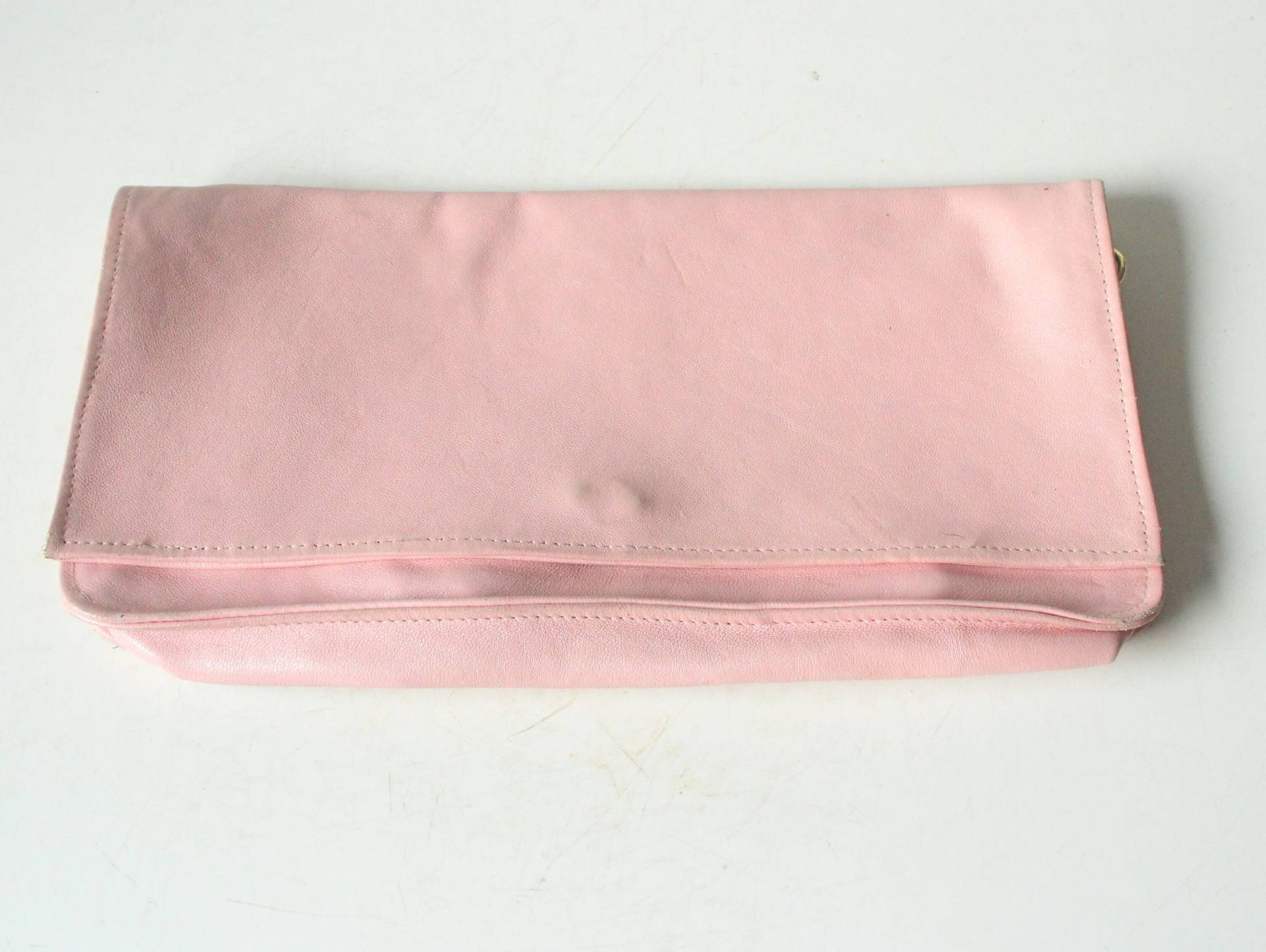 Coole 70Er Handtasche Vintage Umhängetasche Bag Leather Rosa Rosé Tasche Zum Umhängen Und Clutch 80Er von SilaVintageandmore