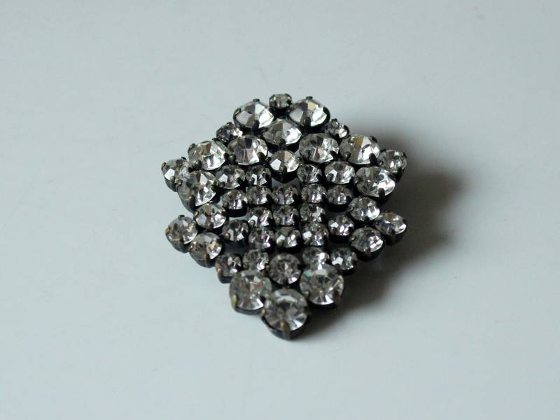 Große Strass Brosche Vintage Schmuck Mid Century 60Er 70Er Broche Rhine Stone Party Hochzeit von SilaVintageandmore
