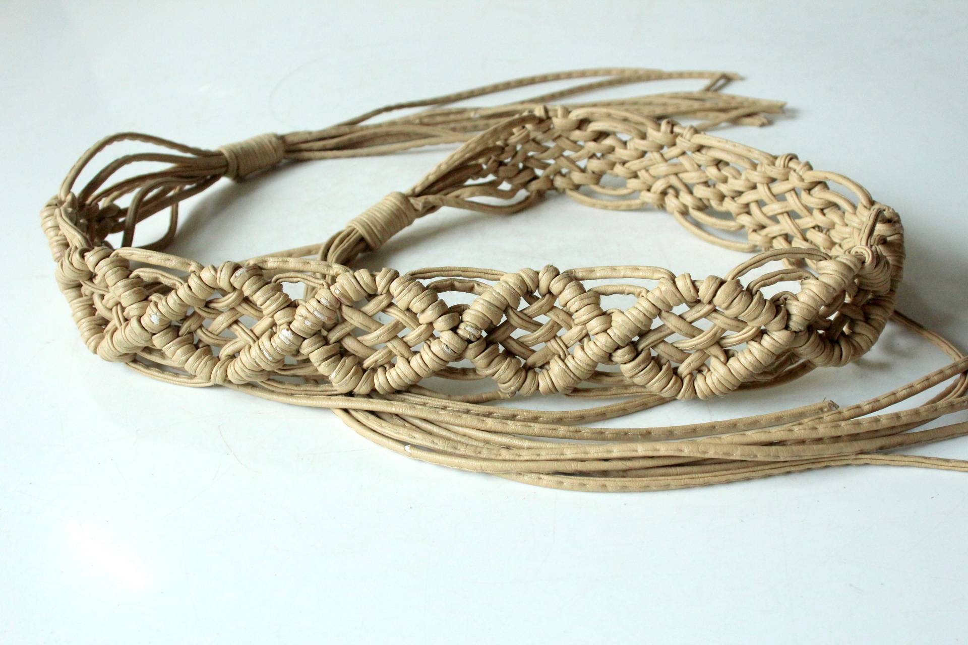 Gürtel Vintage Geflochten Handarbeit Bauchschmuck Bauchkette Festival Hippie Mittelalter Kleid Gewand Party Sommer Makramee von SilaVintageandmore