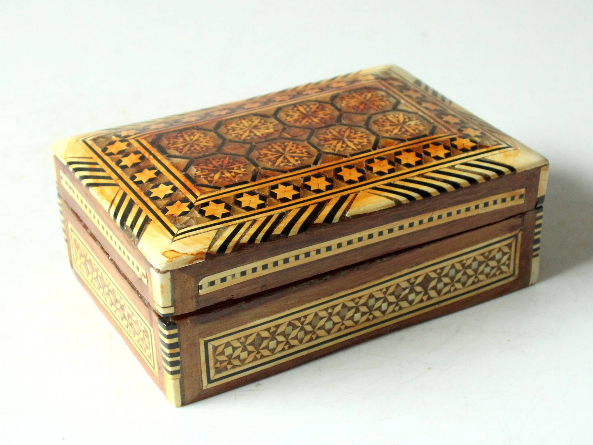 Schmuckdose Schmuck Holz Dose Vintage Schatulle Holzdose Mid Century Kästchen Schmuckaufbewahrung 1950Er West Germany Wood Box With Lid von SilaVintageandmore