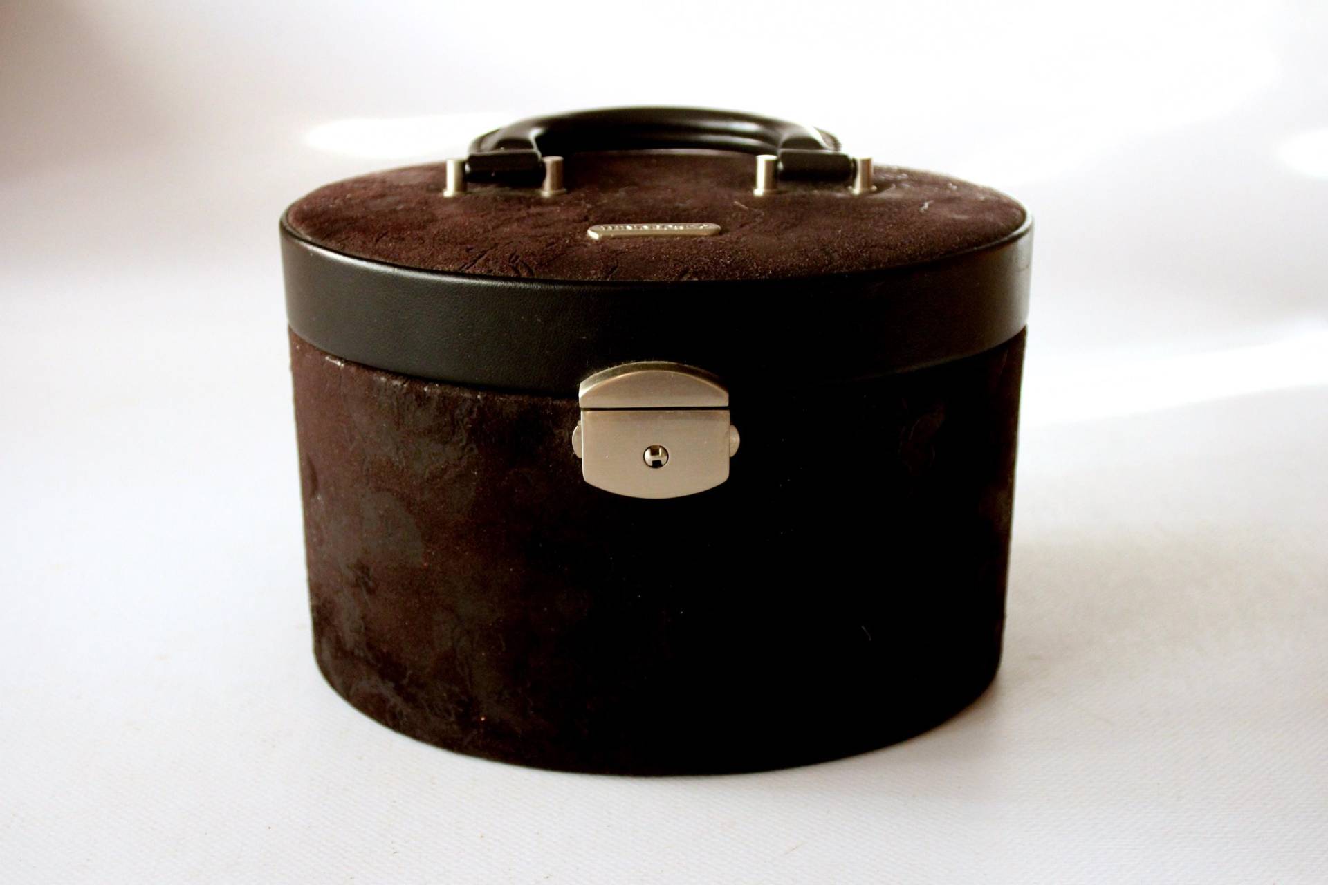 Windrose Schmuck Kiste Box Vintage Schatulle Mit Spiegel Koffer Kästchen Schmuckaufbewahrung in Schwarz Jewellry Case Black Velour von SilaVintageandmore