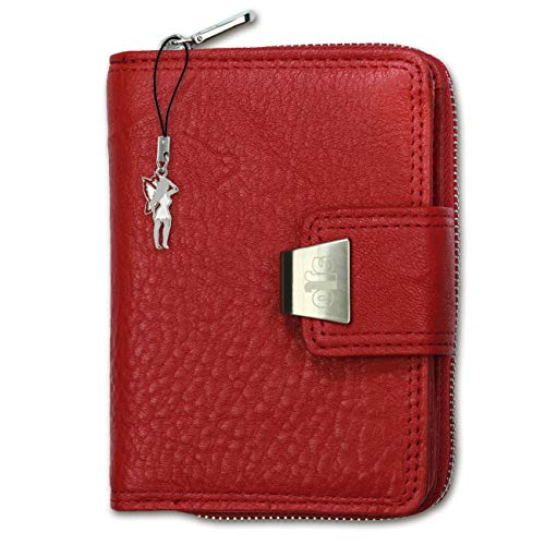 DrachenLeder Damen Portemonnaie Geldbörse rot Leder 12.5x3.5x9cm OPJ708R Leder Portemonnaie von SilberDream