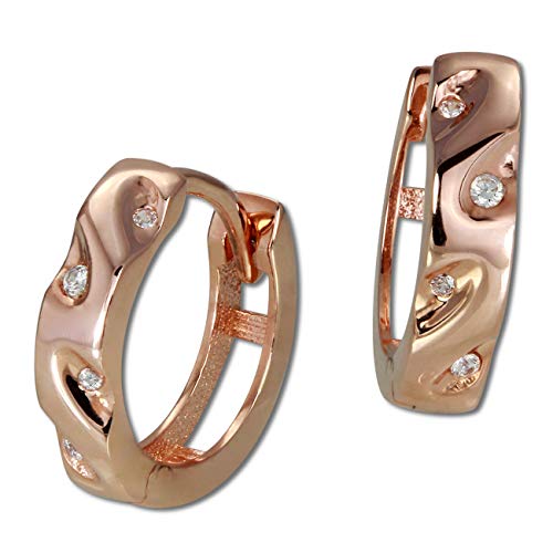 GoldDream Gold Ohrring Creolen 12mm Glamour Zirkonia 333 Rosegold GDO5031E Gold Creole von SilberDream