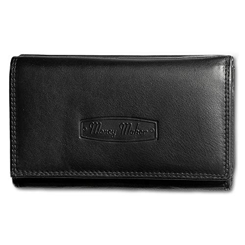 SilberDream Money Maker Damen Kellnerbörse Geldbörse schwarz Leder 13.5x4x10cm OPJ702S Leder Kellnerbörse von SilberDream