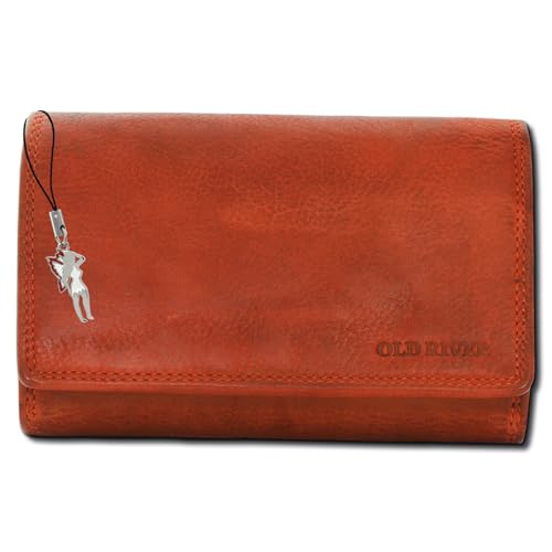 Old River Kellnerbörse Portemonnaie Geldbörse Cognac Leder 15x4x10cm OPD421O Leder Portemonnaie von SilberDream