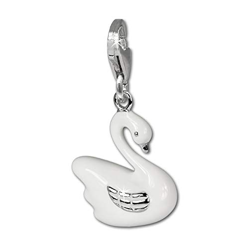 SilberDream Armband Anhänger Charm Schwan weiß 925er Silber Emaille D2FC645 EIN schönes Geschenk zu Weihnachten, Geburtstag, Valentinstag für die Frau von SilberDream